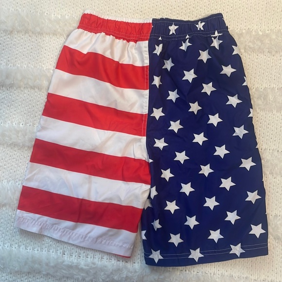 Revolution swim trunks USA patriotic American flag stars and stripes boys M 8 10 - Picture 5 of 9